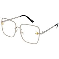 VeyRey Guith Square Blue Light Blocking Glasses Silver - Computer Glasses