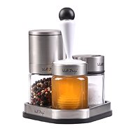Vialli Design Hand grinder, straw and honey jar set, SOHO 8838 - Spice Container Set