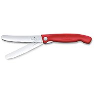 Victorinox Folding snack knife Swiss Classic, wavy blade red - Kitchen Knife