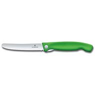 Victorinox Swiss Classic Kihajtható uzsonnázó kés recés éllel, zöld 11 cm - Konyhakés