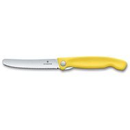 Victorinox skladací desiatový nôž Swiss Classic, žltý, vlnitá čepeľ 11 cm - Kuchynský nôž