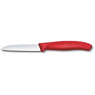 Victorinox Swiss Classic vegetable knife 8 cm straight, rounded, red - Kitchen Knife