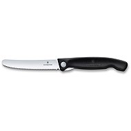 Victorinox Folding snack knife Swiss Classic, wavy blade black - Kitchen Knife