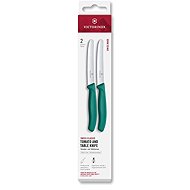 Victorinox Swiss Classic snack knife, wavy blade green 2 pcs - Knife Set