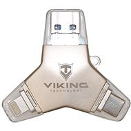 Viking USB Flash disk 3.0 4 v 1 32 GB strieborný - USB kľúč