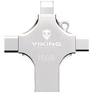Viking USB Flash Drive 16GB 4v1 Silver - Flash Drive