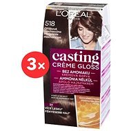 ĽORÉAL CASTING Creme Gloss 518 Orieškové mochaccino 3 × - Farba na vlasy