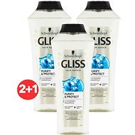 SCHWARZKOPF GLISS KUR Purify & Protect 3× 400 ml - Šampón