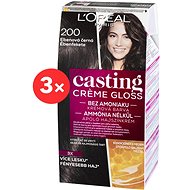 ĽORÉAL CASTING Creme Gloss 200 Ebony Black 3 × - Hair Dye