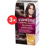 ĽORÉAL CASTING Creme Gloss 415 Ice Chestnut 3 × 180 ml - Hair Dye