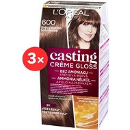 ĽORÉAL CASTING Creme Gloss 600 Light Chestnut 3 × - Hair Dye