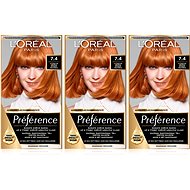 L'ORÉAL PARIS Préférence 74 Intense Copper 3 × - Hair Dye
