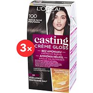 ĽORÉAL CASTING Creme Gloss 100 Dark Black 3 × 180 ml - Hair Dye