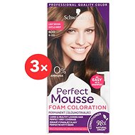 SCHWARZKOPF PERFECT MOUSSE 600 - Light Brown 3 × 35ml - Hair Dye