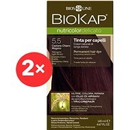 BIOKAP Nutricolor Delicato Mahogany Light Brown Gentle Dye 5.50 (2× 140ml) - Natural Hair Dye