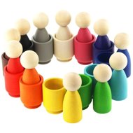 Montessori Peg Dolls in Cups - Montessori Toy