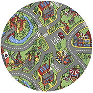Vopi Children's carpet Playful city circle 100 cm - Carpet