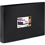 VIQUEL Creativ Gallery A4 Landscape 2-Ring Binder, 4cm, Black - Document Folder