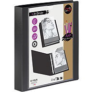 VIQUEL Creativ Gallery A4 Ring Binder, 4-Ring, 4cm, Black - Document Folder