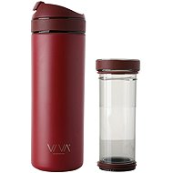 VIVA SCANDINAVIA RECHARGE ANYTIME Thermal cup with infuser 460 ml raspberry - Thermal Mug