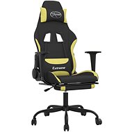 SHUMEE Herní židle s podnožkou, černá a světle zelená - Gaming Chair