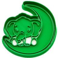 Elephant with moon 78 × 81 mm - Cookie Cutter