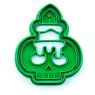 Skull with candle 2 58 × 70 mm - Cookie Cutter