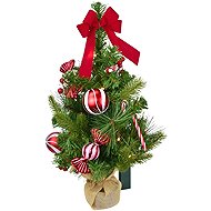 DOMMIO Tree with red bow and candy decorations 15 × LED, 50 cm - Christmas Tree