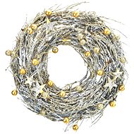 DOMMIO Christmas wreath - wicker with gold balls, 26 cm - Wreath