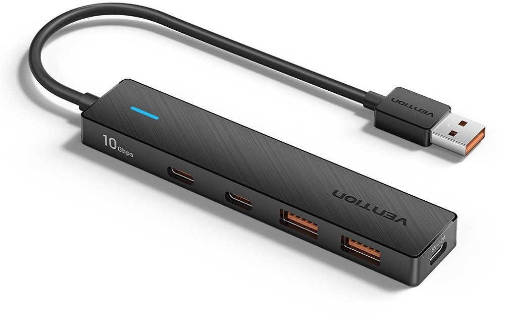 Vention 5-in-1 USB 3.2 to 2 x USB-C / 2 x USB 3.2 Gen 2 10G Hub 0.15M Black - USB Hub