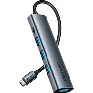 Vention USB-C to USB-C / 4x USB 3.0 Hub 0.15M Gray Aluminum Alloy Type - USB Hub