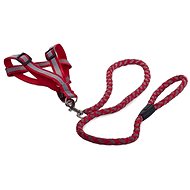 Verk 19117 Nylon with leash 120 × 1,5 cm red - Harness