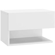 SHUMEE Wall-mounted bedside table white with high gloss 46 × 29,5 × 30 cm - Night Stand
