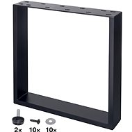 WALTECO Kovový rám hranatý, 420 × 450 mm, černá barva - Nohy ke stolu