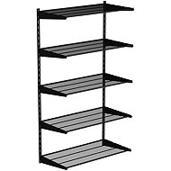 Walteco Wall Shelf Assembly Single, 1500 × 830 mm, black - Shelving Unit