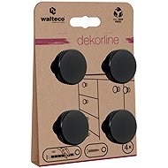 Walteco Set of furniture knobs Dieren, diameter 30 mm, aluminium anodised, black, 4 pcs - Grip Handle