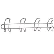 Walteco Hanger rail with 4 double hooks, matt chrome - Coat Hanger