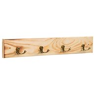 Walteco Rack rail made of scraped wood with 4 hooks, natural - Coat Hanger