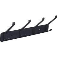 Walteco Aluminium hanger bar in mat black with 4 hooks - Coat Hanger