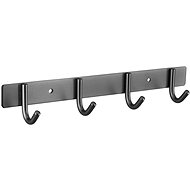 Walteco Stainless steel hanger bar with 4 hooks in anthracite - Coat Hanger
