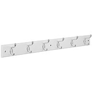 Walteco Hanger rail, 685 × 70 mm, 6 hooks, white MDF + chrome - Coat Hanger