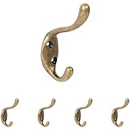 Walteco Sentini Coat Hook, Antique Brass, 5pcs - Coat Hanger
