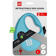 WAUDOG Self-retracting leash with bag tray, blue 40 kg/5 m/L - Leash