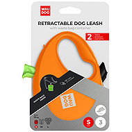 WAUDOG Self-retracting leash with bag tray, orange - Leash