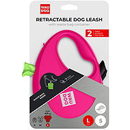WAUDOG Self-retracting leash with bag tray, pink 40 kg/5 m/L - Leash