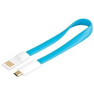 PremiumCord kábel micro USB bielo-modrý 0,2 m - Dátový kábel