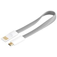PremiumCord kábel micro USB fehér-szürke 0.2m - Adatkábel