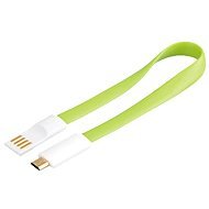 PremiumCord kábel micro USB bielo-zelený 0,2 m - Dátový kábel