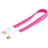 PremiumCord kábel micro USB bielo-ružový 0,2 m - Dátový kábel