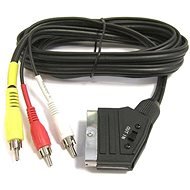 PremiumCord Kabel SCART - 3 x CINCH M/M 1,5 m mit Schalter - Videokabel